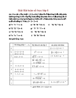 Giải Bài Toán số học lớp 6